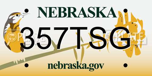 357TSG Nebraska License Plate