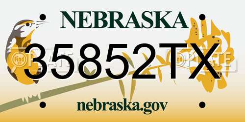 35852TX Nebraska License Plate