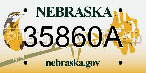 35860A Nebraska License Plate
