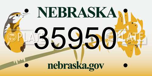 35950 Nebraska License Plate