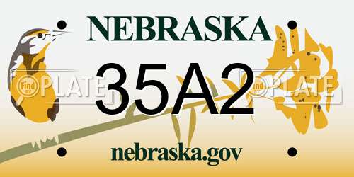 35A2 Nebraska License Plate