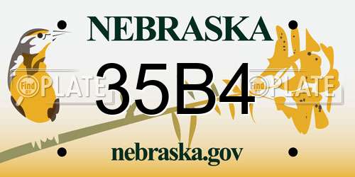 35B4 Nebraska License Plate