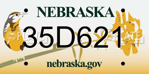 35D621 Nebraska License Plate