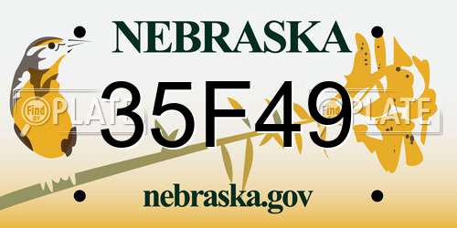 35F49 Nebraska License Plate