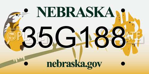35G188 Nebraska License Plate