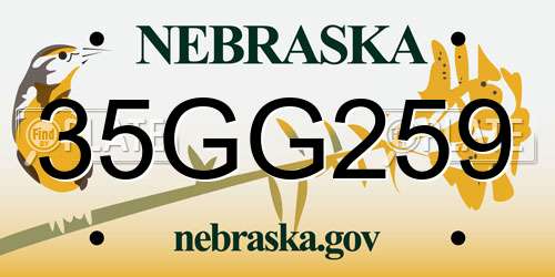35GG259 Nebraska License Plate