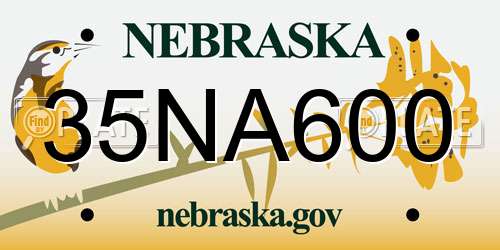35NA600 Nebraska License Plate