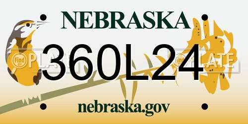 360L24 Nebraska License Plate