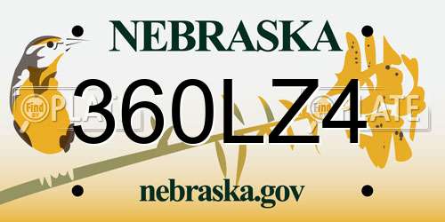 360LZ4 Nebraska License Plate