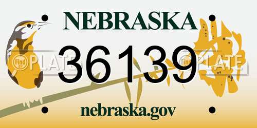 36139 Nebraska License Plate