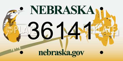 36141 Nebraska License Plate