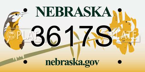 3617S Nebraska License Plate
