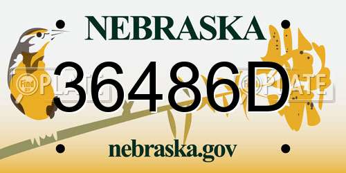 36486D Nebraska License Plate