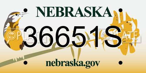 36651S Nebraska License Plate