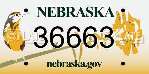36663 Nebraska License Plate