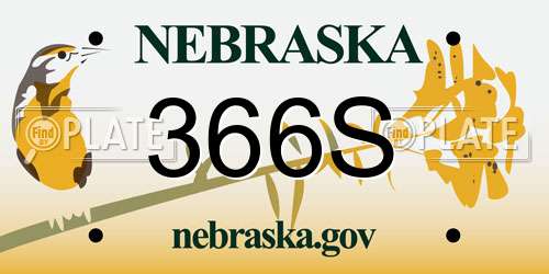 366S Nebraska License Plate