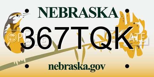 367TQK Nebraska License Plate