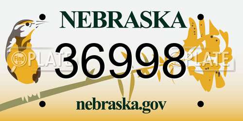 36998 Nebraska License Plate