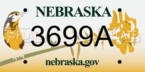 3699A Nebraska License Plate