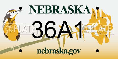 36A1 Nebraska License Plate