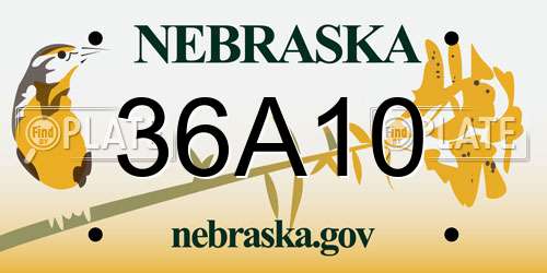 36A10 Nebraska License Plate