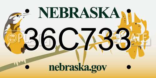 36C733 Nebraska License Plate