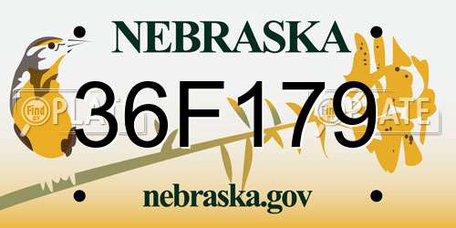 36F179 Nebraska License Plate