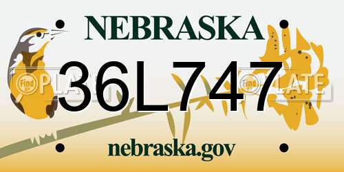 36L747 Nebraska License Plate