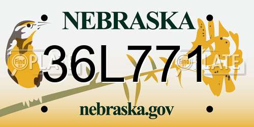 36L771 Nebraska License Plate