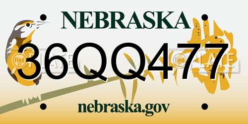 36QQ477 Nebraska License Plate