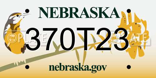 370T23 Nebraska License Plate