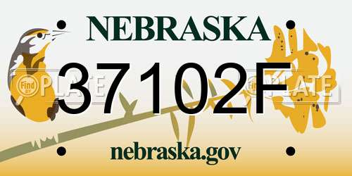 37102F Nebraska License Plate