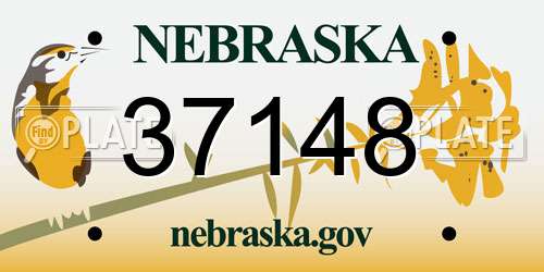 37148 Nebraska License Plate