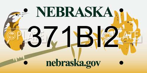 371BI2 Nebraska License Plate