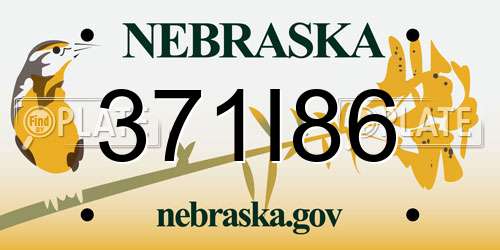 371I86 Nebraska License Plate