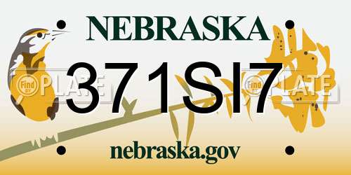 371SI7 Nebraska License Plate