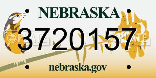 3720157 Nebraska License Plate