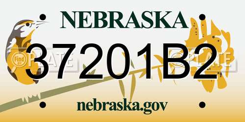 37201B2 Nebraska License Plate
