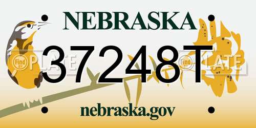 37248T Nebraska License Plate