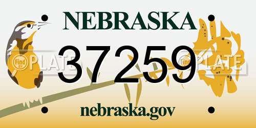 37259 Nebraska License Plate