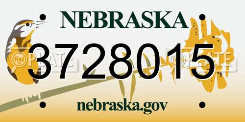 3728015 Nebraska License Plate
