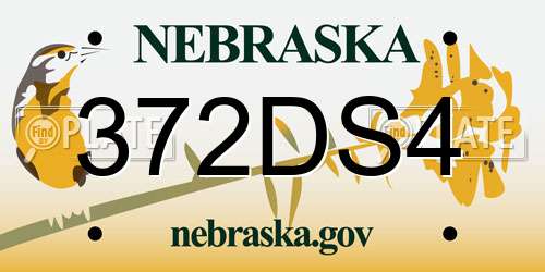 372DS4 Nebraska License Plate