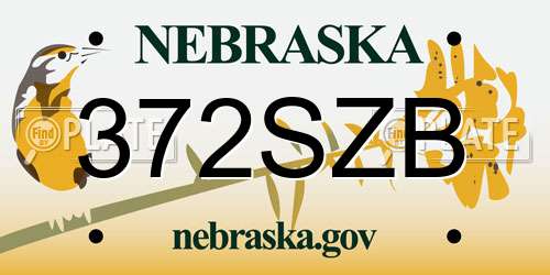 372SZB Nebraska License Plate