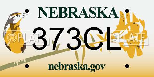 373CL Nebraska License Plate