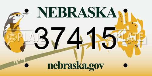 37415 Nebraska License Plate