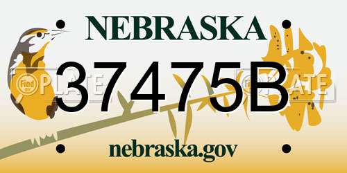 37475B Nebraska License Plate