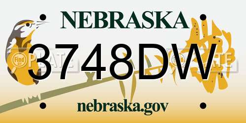 3748DW Nebraska License Plate