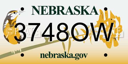 3748OW Nebraska License Plate