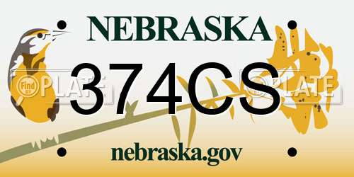 374CS Nebraska License Plate