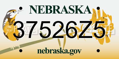 37526Z5 Nebraska License Plate